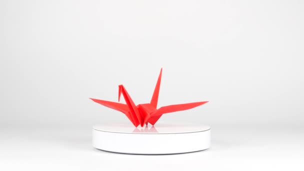 Japońska Kultura Origami Żuraw Papieru Rzemiosło Orizuru — Wideo stockowe