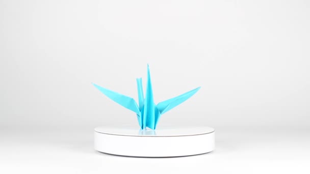 Japanese Culture Origami Crane Paper Craft Orizuru — Stock Video