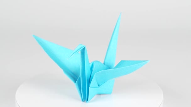 Japanese Culture Origami Crane Paper Craft Orizuru — Stock Video