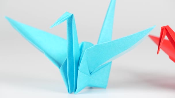 Japanse Cultuur Origami Kraanpapier Ambachtelijke Orizuru — Stockvideo