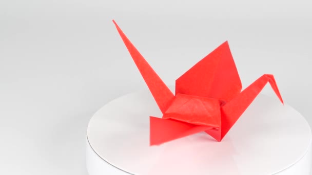 Культура Японии Оригами Крановое Бумажное Ремесло Оризуру — стоковое видео