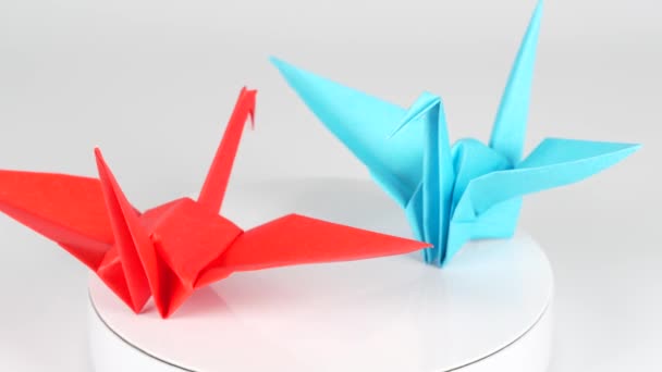 Japon Kültürü Origami Vinç Kağıt Sanatı Orizuru — Stok video