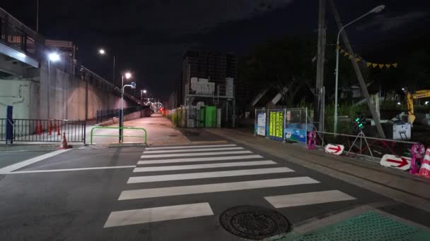 Harumi Flagga Uppbyggnad Night View Japan Tokyo Augusti 2023 — Stockvideo