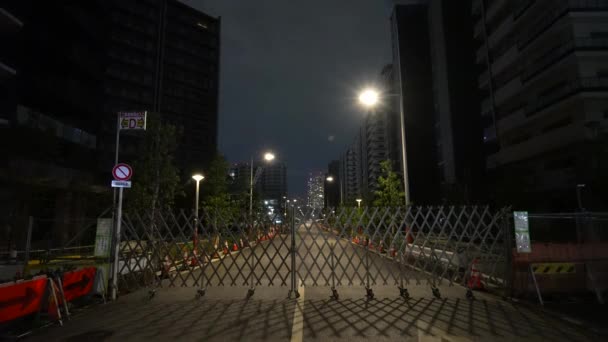 Harumi Flag Construction Night View Japan Tokyo August 2023 — Stock Video