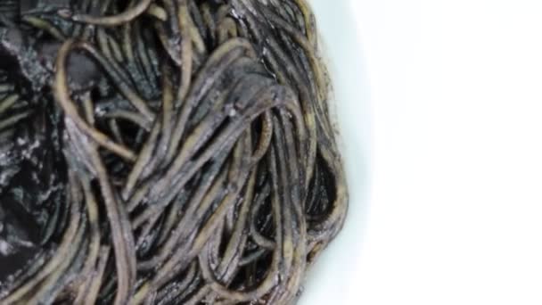 Paste Squid Ink Spaghetti Scurt Videoclip — Videoclip de stoc