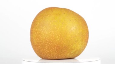 Japon armut meyvesi, yemek videosunu kapat.