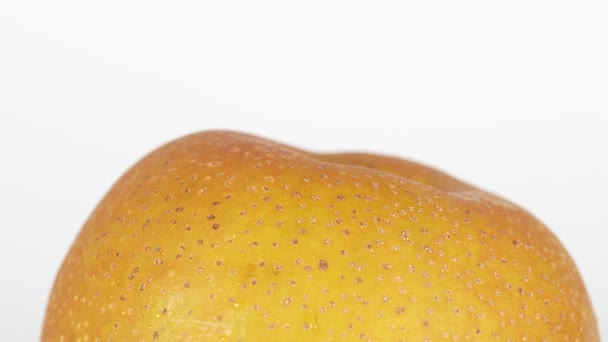 Ιαπωνικά Αχλάδι Φρούτων Κλείστε Βίντεο Τροφίμων — Αρχείο Βίντεο