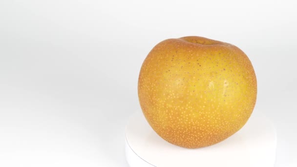 Japanese Pear Fruit Close Food Video — Stock Video