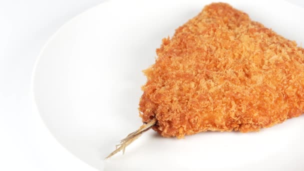 Deep Fried Horse Mackerel Japanese Aji Fry — Stock Video