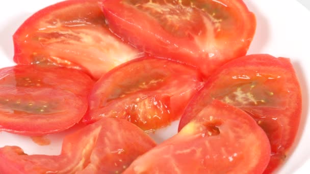 切り取られたトマト ビデオ クリップ — ストック動画