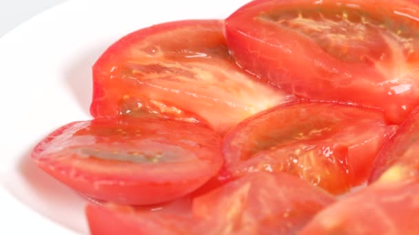 切り取られたトマト ビデオ クリップ — ストック動画