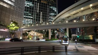 Shiodome Gece Manzarası, Japonya Tokyo Haziran 2025