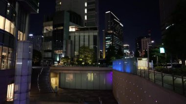 Shiodome Gece Manzarası, Japonya Tokyo Haziran 2025