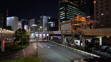 Shiodome Gece Manzarası, Japonya Tokyo Haziran 2025