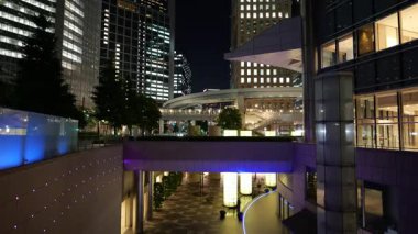Shiodome Gece Manzarası, Japonya Tokyo Haziran 2025