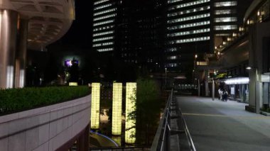 Shiodome Gece Manzarası, Japonya Tokyo Haziran 2025