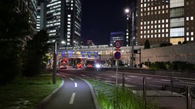 Shiodome Gece Manzarası, Japonya Tokyo Haziran 2025