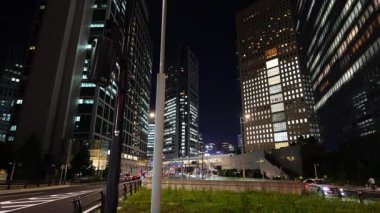 Shiodome Gece Manzarası, Japonya Tokyo Haziran 2025