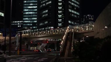 Shiodome Gece Manzarası, Japonya Tokyo Haziran 2025