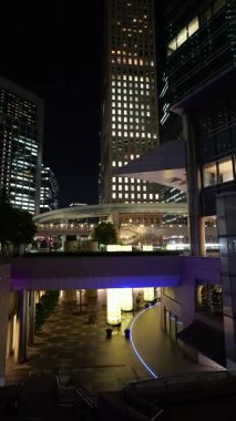 Shiodome Gece Manzarası, Japonya Tokyo Haziran 2025