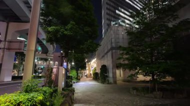 Shiodome Gece Manzarası, Japonya Tokyo Haziran 2025