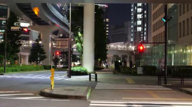Shiodome Gece Manzarası, Japonya Tokyo Haziran 2025