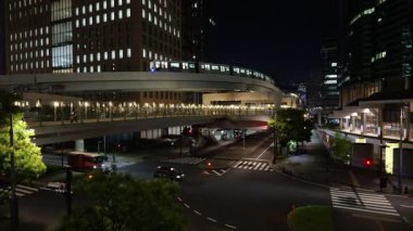 Shiodome Gece Manzarası, Japonya Tokyo Haziran 2025