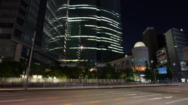 Shiodome Gece Manzarası, Japonya Tokyo Haziran 2025