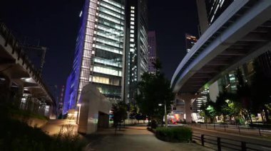 Shiodome Gece Manzarası, Japonya Tokyo Haziran 2025