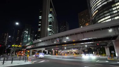 Shiodome Gece Manzarası, Japonya Tokyo Haziran 2025