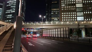 Shiodome Gece Manzarası, Japonya Tokyo Haziran 2025
