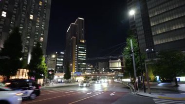 Shiodome Gece Manzarası, Japonya Tokyo Haziran 2025