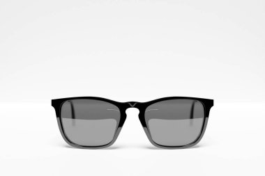  Realistic black   sunglasses on a  white  background, 3d illustration