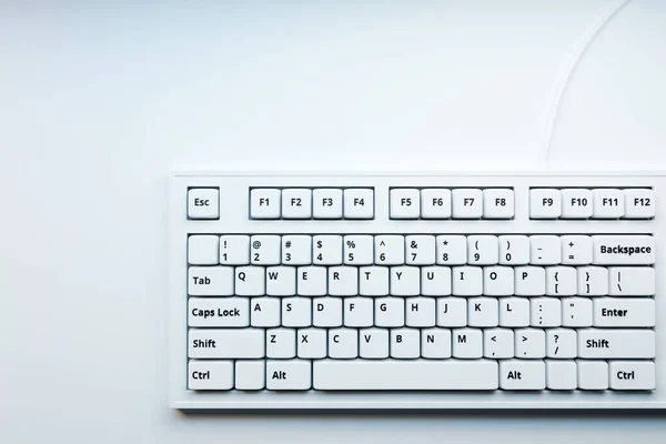 3d illustration, close up of the realistic computer or laptop keyboard  on  white background .  Gaming keyboard with LED backlit