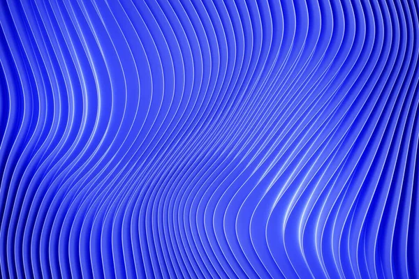 異なる色のステレオストリップの3Dイラスト 波のような幾何学的な縞 アブストラクト青輝く交差線パターン — ストック写真