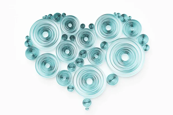 Illustration Heart Made Geometric Shapes White Background Love Symbol Geometric — Zdjęcie stockowe