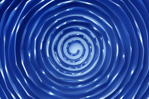 3Dレンダリング抽象的な青丸フラクタル ポータル カラフルな丸い螺旋 — ストック写真