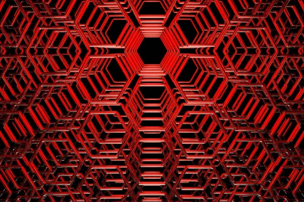 Illustration Rød Honeycomb Monokrom Honeycomb Til Honning Mønster Enkle Geometriske - Stock-foto