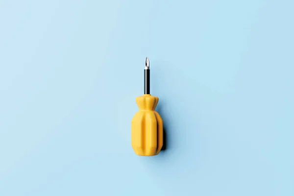 Illustration Yellow Crosshead Screwdriver Hand Tool Isolated Monocrome Background Render — Zdjęcie stockowe