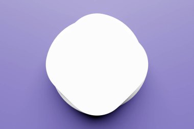 3D illustration white rhombus frame  for text on a purple  background. Cover illustration