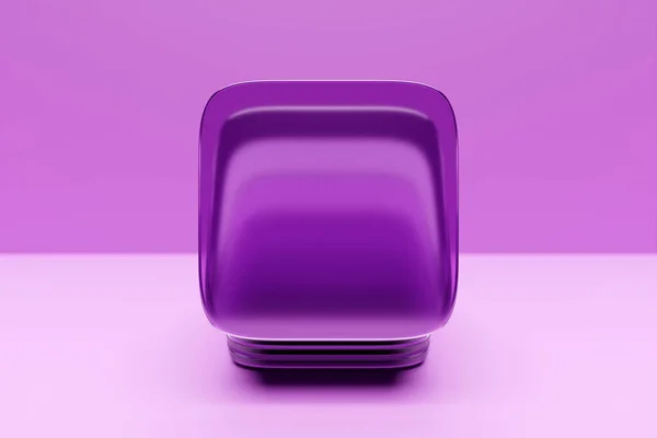 Illustration Purple Cube Monocrome Isolated Background — Stok fotoğraf