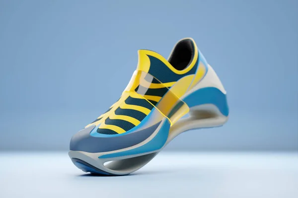 Illustration Sneakers Bright Gradient Holographic Print Stylish Concept Stylish Trendy — Stockfoto