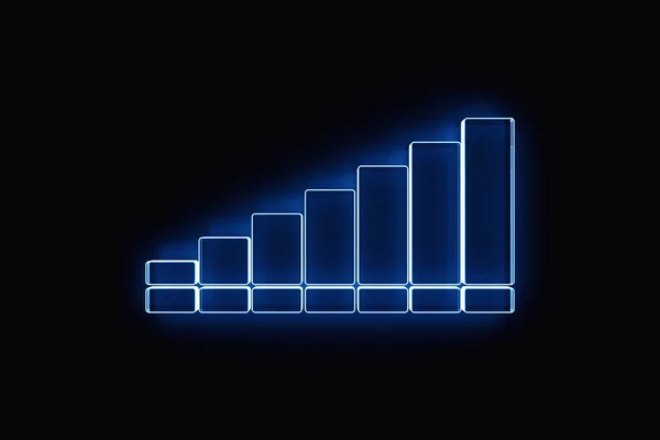 Illustration Blue Bar Graph Infographic Work Graph Presentation Report Step — Stockfoto