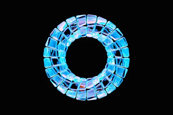 Illustaration Blue Torus Fantastic Cell Simple Geometric Shapes — Stock Photo, Image