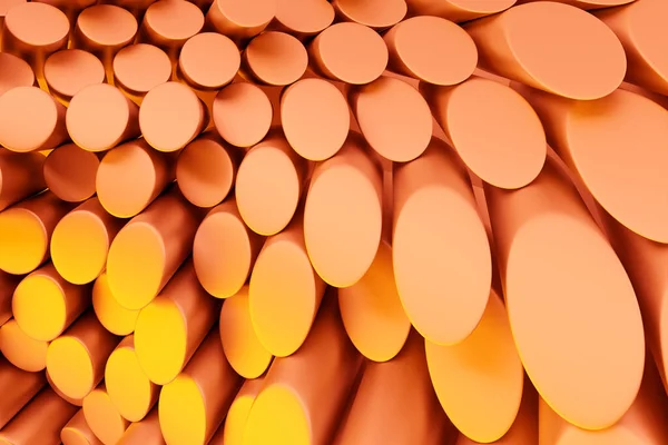 Illustration Stereo Orange Shapes Abstract Glowing Lines Pattern — Stock Fotó