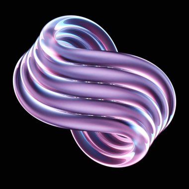 3D illustration of a pink torus. Fantastic cell.Simple geometric shapes
