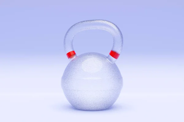 3Dイラスト白の背景に青透明重量 フィットネス スポーツ用具 — ストック写真