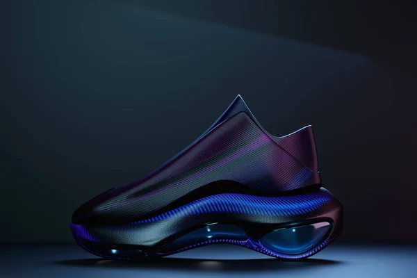Illustration Sneakers Bright Gradient Holographic Print Stylish Concept Stylish Trendy — Stok fotoğraf