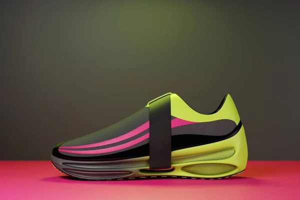 Illustration Concept Shoe Metaverse Colorful Sports Boot Sneaker High Platform — Zdjęcie stockowe