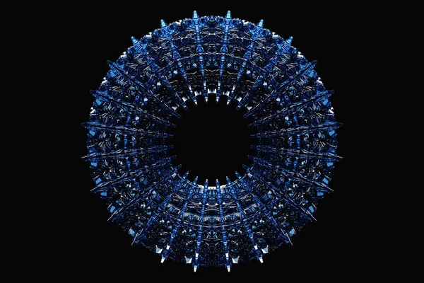 Illustaration Blue Torus Fantastic Cell Simple Geometric Shapes — Photo
